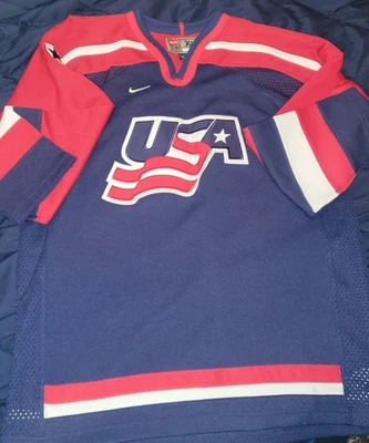 Винтажная мужская хоккейная футболка команды США Nike XL 2002 Олимпийские игры Солт-Лейк-Сити - Изображение 1 из 3