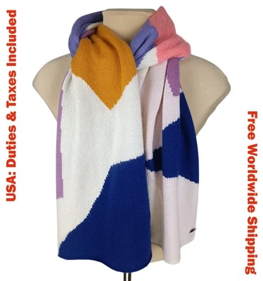 Bufanda tejida Lacoste para mujer multicolor mezcla viscosa/lana/cachemira 41x217 cm Foto 1 de 4