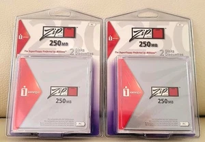 4er-Pack NEUE iomega Zip 250 MB PC-formatierte Festplatten ** FABRIKVERSIEGELT ** Original-Zubehör-Hersteller - Bild 1 von 6