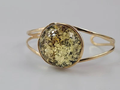 Bernstein Armband Gold Silber 925geschenk fur frau Edelstein Schmuck 925 - Bild 1 von 4