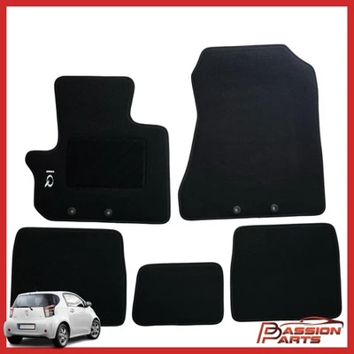 LABORATORIO PASSION PARTS TAPPETI TOYOTA IQ TAPPETINI IN MOQUETTE SAGOMATI CON RICAMO E FISSAGGI KIT 5 PZ