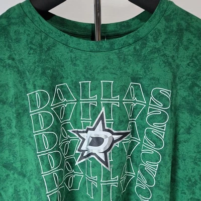 Fanatics Womens T-Shirt Size XL Kelly Green Faded Wash Hockey NHL Dallas Stars - Image 1 of 4