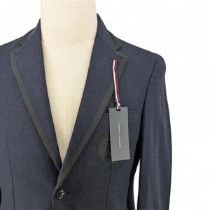 Blazer cappotto sportivo Tommy Hilfiger uomo moderno misto lana blu navy 36S - Foto 1 di 8