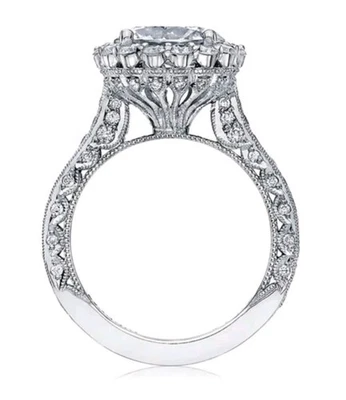 TACORI Classic Cresent RoyalT Platinum Round Halo Diamond Engagement Ring G SI1 - Image 1 of 4