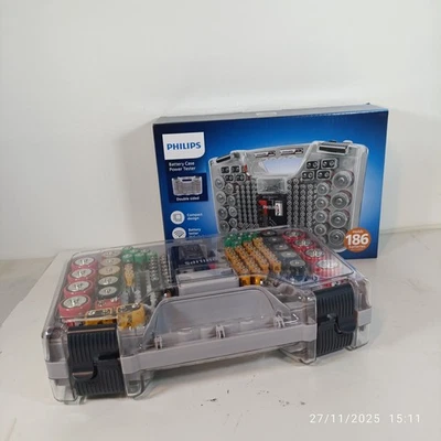Philips Battery Storage Case Double Sided Organiser Charge Tester - Image 1 of 4