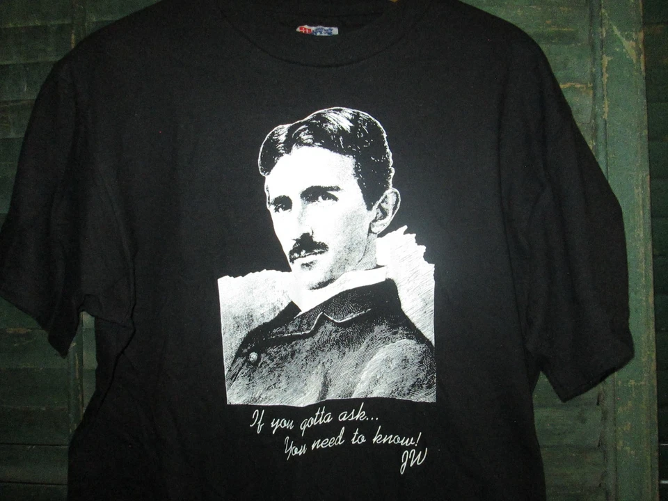 Camiseta Deadstock De Colección Años 90 Tesla SI tienes que preguntar necesitas saber Nikola Tesla EE. UU. Foto 1 de 4