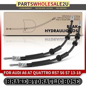 2Pcs Rear Left & Right Brake Hydraulic Hose for Audi A6 A7 Quattro RS7 S6 S7 A6