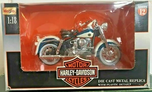 Harley Davidson Maisto 1:18 1958 FLH Duo Glide sin usar, en caja azul y blanco - Imagen 1 de 2
