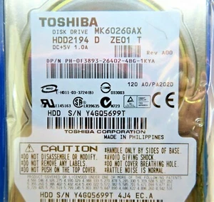 TOSHIBA MK6026GAX (HDD2194) 60GB, 5400RPM, 2.5" Internal HDD - *NEW* - Picture 1 of 3
