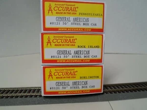Accurail #8121 - 3 car set General American 50 ft steel box car 3 road names. - Picture 1 of 6