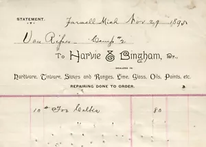 1895 Original HARVIE & BINGHAM Lantern Burners Candle Wicks Receipt Stove 3378 - Picture 1 of 2