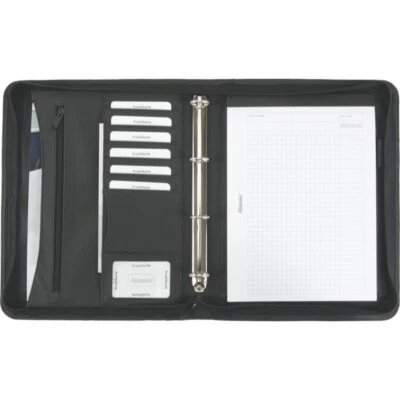 Alassio RONDO Ringbuchmappe Konferenzmappe Akten-Mappe Lederimitat schwarz 30070