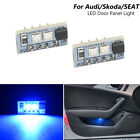 2x Blue LED Door Storage Compartment Light Board for Audi R8 TT Skoda Seat VW