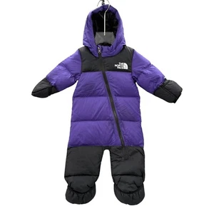 The North Face 700 Series Infant Nuptse Snowsuit Down Filled Purple Black 6-12 m - Picture 1 of 7