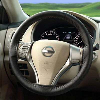 DIY Car Stitch Steering Wheel Cover Needle Thread Anti-slip Leather Accessories - Image 1 of 4