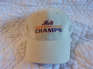 NY NEW YORK METS VINTAGE BASEBALL HAT CAP 2000 NATIONAL LEAGUE CHAMPS FOX SPORTS - Picture 1 of 8