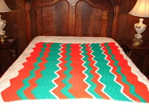 Nueva manta de ganchillo hecha a mano afgana 49 x 65 pulgadas - Imagen 1 de 11