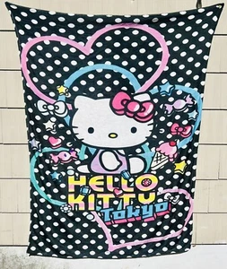 NEW Hello Kitty Tokyo EXTRA LARGE Plush Blanket Almost 80in X 60in/One Sided - Picture 1 of 1