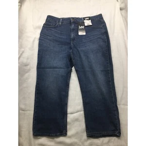 Lee Women's Capri Denim Jeans Regular Fit Size 14 Seattle Fog Style Mid Rise - Picture 1 of 10