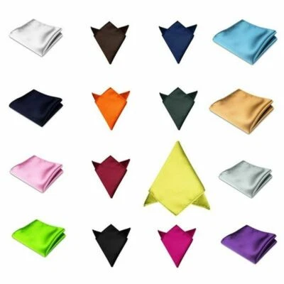 Pocket Square Mens Silk Satin Handkerchief Hanky - 40 Colours To Choose From! - image 1 of 4