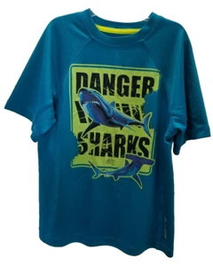 ZEROXPOSUR YOUTH UNISEX T-SHIRT SS ROUND CREW GRAPHIC TEAL/GREEN SIZE 8 #3806 - Picture 1 of 4