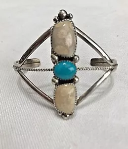 Navajo ~ Sterlingsilber 0,925 ~ Türkis Armreif ~ von Charles Johnson - Bild 1 von 11