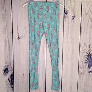 Dot Dot Smile Size 11 Green Pink Seahorse Seashell Undersea Star Leggings - Picture 1 of 7
