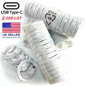 Wholesale Bulk Lot USB Type C PD Cable Fast Charger Charging Cord For Samsung - Picture 1 of 14