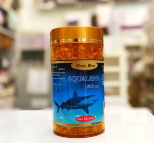 1X Deep Blue Squalene 5000 mg. Sea Shark Liver Oil Detoxify Toxin 360 Softgel - Picture 1 of 7