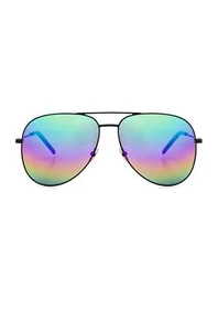 Saint Laurent CLASSIC 11 007 Matte Black Metal Aviator Sunglasses Rare NWT - Picture 1 of 3