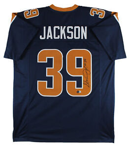 Steven Jackson Authentic Signed Navy Blue Pro Style Jersey BAS Witnessed