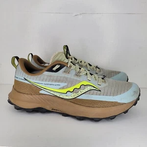 Saucony Peregrine 13 Para mujeres 10 Zapatos para Correr Marrón Verde Trail Senderismo Tenis - Imagen 1 de 9