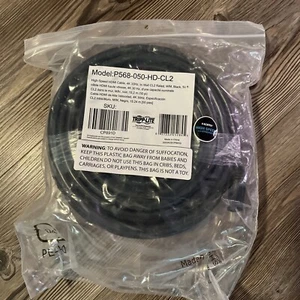 Tripp Lite P568-050-HD-CL2 50ft M/M High-Speed HDMI Cable CL2 Rated Black 4K - Picture 1 of 2