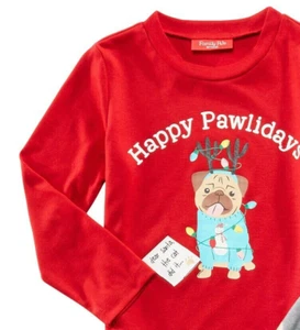 Family Pajamas Unisex Kids Happy Pawlidays Pajama Top Size XL 14/16  - Picture 1 of 3