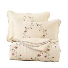  3-Piece Elegant Floral Embroidered Bedspread Coverlet Set Size King Flower
