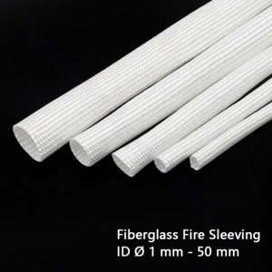 Fiberglass Fire Sleeving Ø 1 mm - 50 mm Wire Cable Insulating Tube 600°C White - Picture 1 of 10
