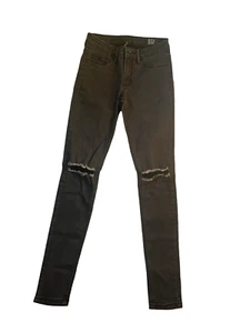 RES Junior Girl's Jeans Charcoal Skinny Size 24 (XS) Leather Look (11-12 y/old) - Picture 1 of 11