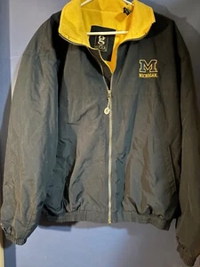 Vintage Nylon University of Michigan Lined Zip Jacket Mens Large - Picture 1 of 4