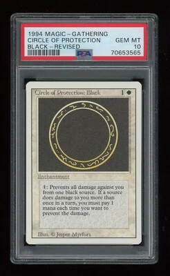 MTG Revised 3rd Edition CIRCLE OF PROTECTION: BLACK Enchantment PSA 10 GEM MINT - Image 1 of 2
