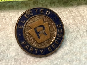 Pennsylvania Railroad Railway Employees Elected Party Officer pin - Picture 1 of 3
