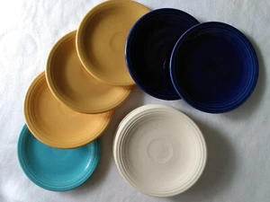 Vintage fiestaware 6" bread and butter plates *pin marks* !!! 9 total - Picture 1 of 4