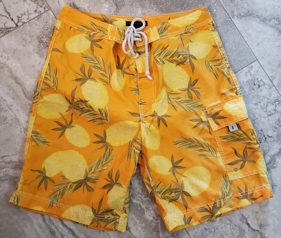 Bañador hombre BANANA REPUBLIC, naranja con limones, talla 32 Foto 1 de 1