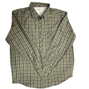 Horny Toad Mens Organic Cotton Green Purple Plaid Button Down Shirt Size L - Picture 1 of 16