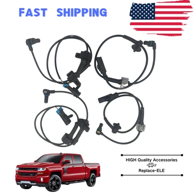 4Pc Front+Rear ABS Wheel Speed Sensor For 07-12 Chevy Tahoe Avalanche GMC Yukon Foto 1 de 4