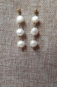 Pearl Drop Dangle Earrings - Picture 1 of 2