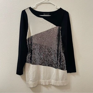 Inc International Concepts Pullover Schwarz Weiß Large - Bild 1 von 5