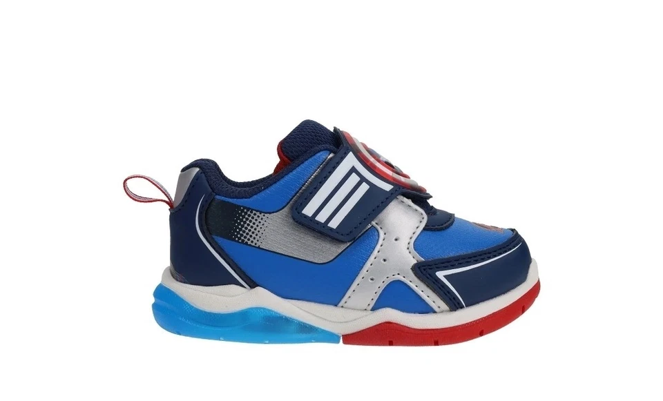 Zapatilla deportiva iluminada Marvel Capitán América para niños pequeños interruptor de encendido y apagado (GAR Foto 1 de 4