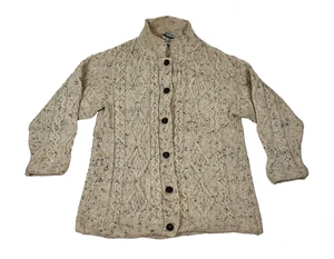 Cárdigan suéter tejido con cable 100 % lana pescador Aran Crafts Ireland talla para hombre M - Imagen 1 de 4