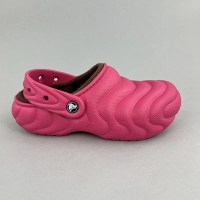 Crocs Classic Lined Overpuff Clogs Slipper Pink Freizeit Sandalen Pantoletten US6 UK4 - Bild 1 von 4