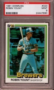 1981 DONRUSS # 323 ROBIN YOUNT ☆HALL OF FAME☆ MILWAUKEE BREWERS PSA 9 MINT - Picture 1 of 1